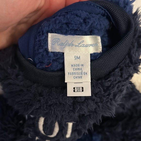 EUC Polo Ralph Lauren Baby Fleece Coverall 9 months - Picture 5 of 7
